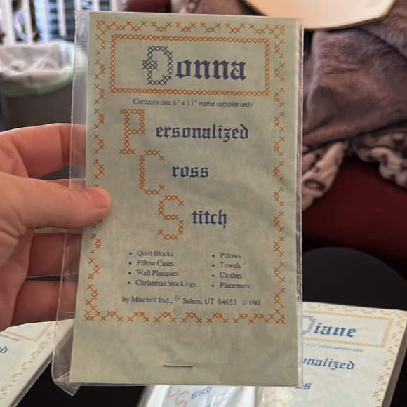 New, Set of 5, Cross Stitch Name Patterns, Deanne, Diane, Donna, Jean, Joan - Picture 5 of 7